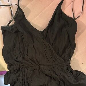 Lulus Black Sleeveless Wrap Jumpsuit